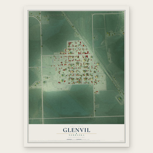 Glenvil, Nebraska map print, the full design