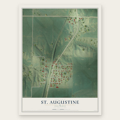 St. Augustine, Illinois map print, the full design