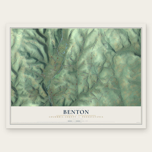 Benton, Columbia County, Pennsylvania map print, the full design