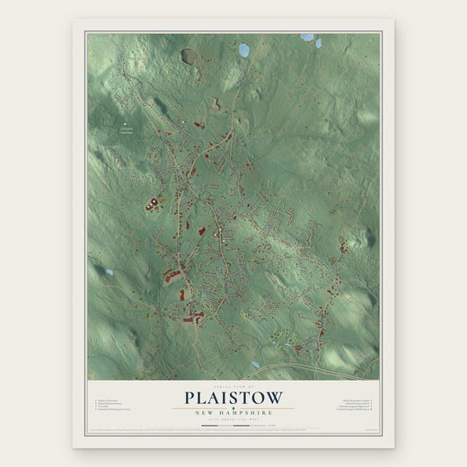 Plaistow, New Hampshire map print, the full design