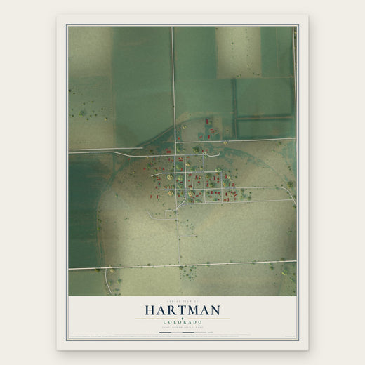 Hartman, Colorado map print, the full design