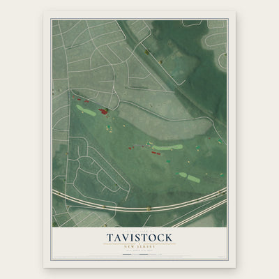 Tavistock, New Jersey map print, the full design