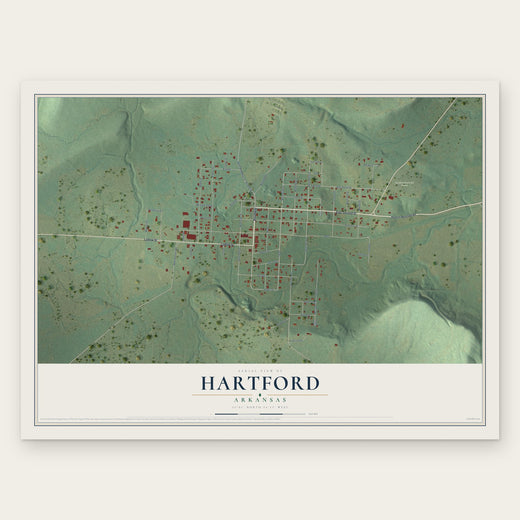 Hartford, Arkansas map print, the full design