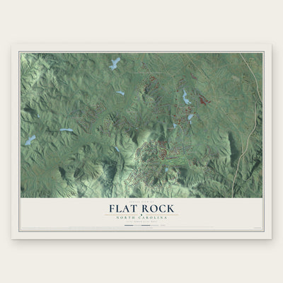 Flat Rock, North Carolina map print, the full design