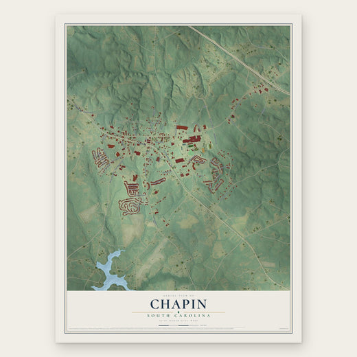 Chapin, South Carolina map print, the full design