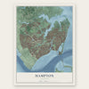 Hampton, Virginia map print, the full design
