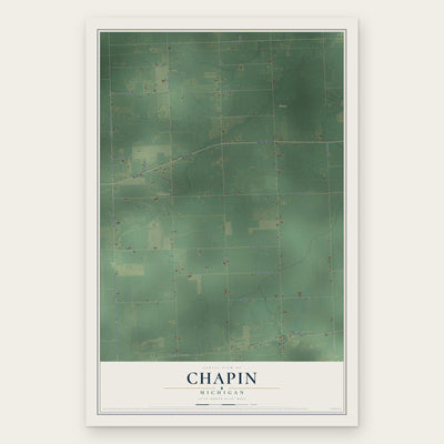 Chapin, Michigan map print, the full design