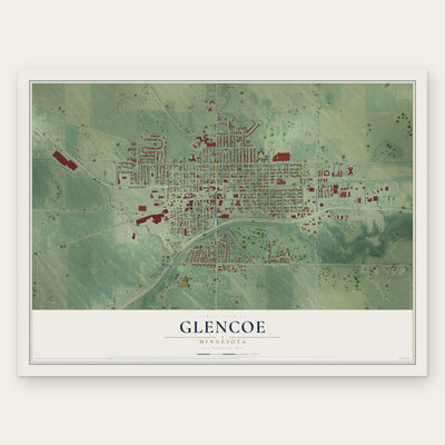 Glencoe, Minnesota map print, the full design
