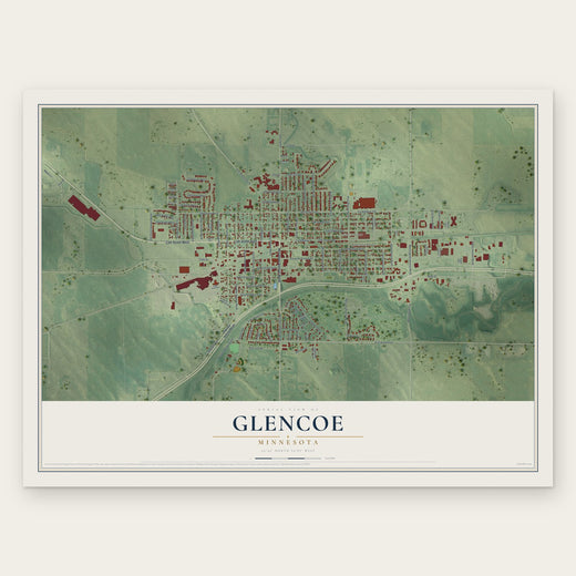 Glencoe, Minnesota map print, the full design