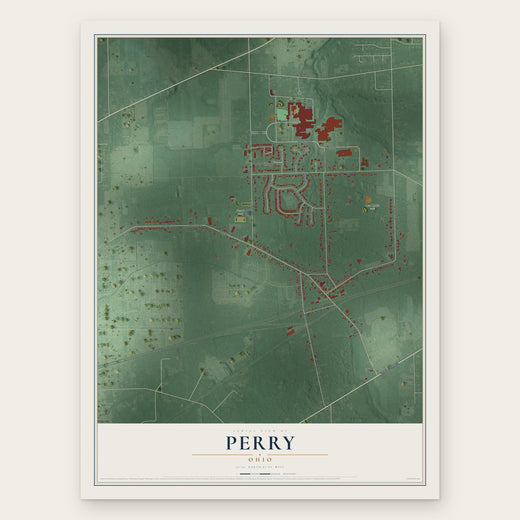 Perry, Ohio map print, the full design