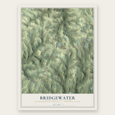 Bridgewater, Susquehanna County, Pennsylvania map print, the full design