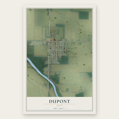 Dupont, Ohio map print, the full design