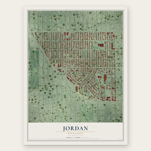 Jordan, Minneapolis, Minnesota map print, the full design