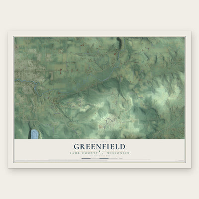 Greenfield, Sauk County, Wisconsin map print, the full design