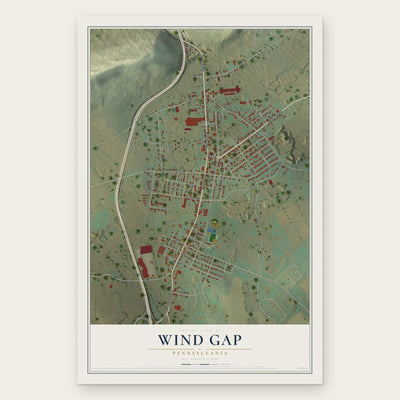 Wind Gap, Pennsylvania map print, the full design