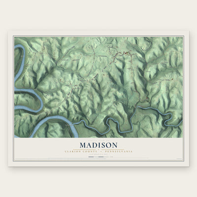 Madison, Clarion County, Pennsylvania map print, the full design