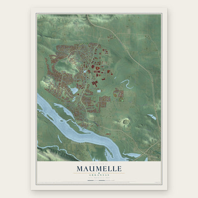 Maumelle, Arkansas map print, the full design