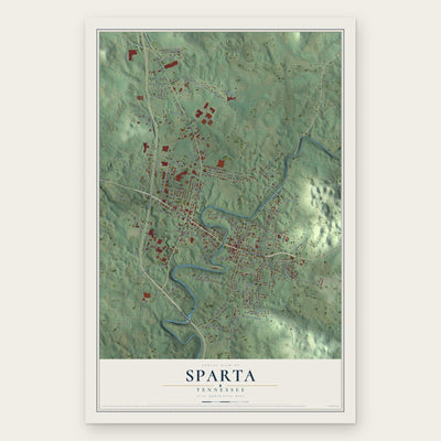 Sparta, Tennessee map print, the full design