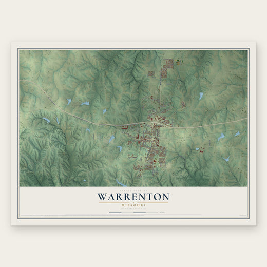 Warrenton, Missouri map print, the full design