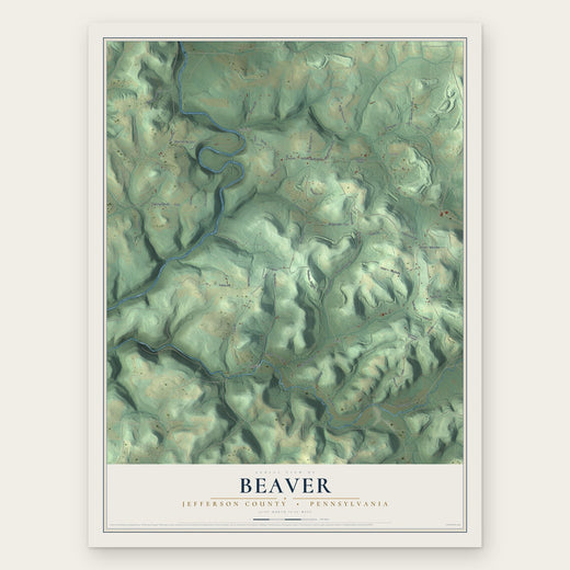 Beaver, Jefferson County, Pennsylvania map print, the full design