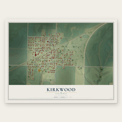 Kirkwood, Illinois map print, the full design