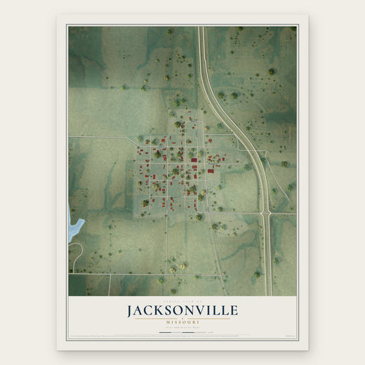Jacksonville, Missouri map print, the full design