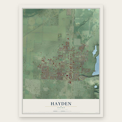 Hayden, Idaho map print, the full design