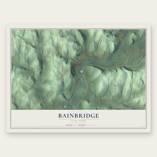 Bainbridge, New York map print, the full design