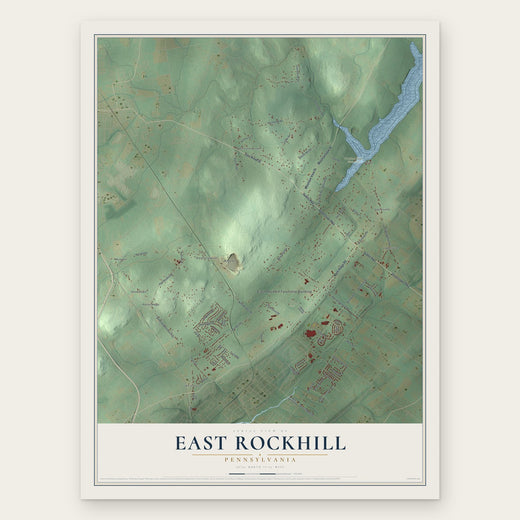 East Rockhill, Pennsylvania map print, the full design