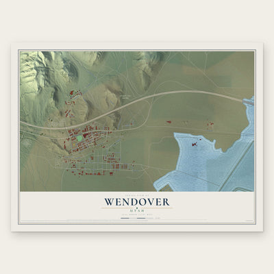 Wendover, Utah map print, the full design