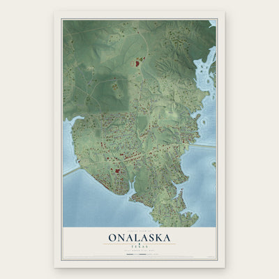 Onalaska, Texas map print, the full design