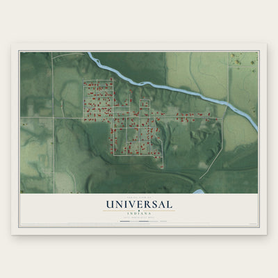 Universal, Indiana map print, the full design