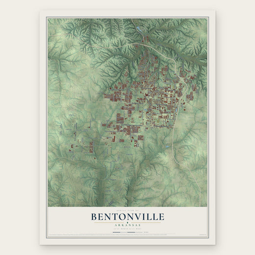 Bentonville, Arkansas map print, the full design