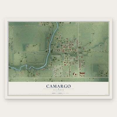 Camargo, Illinois map print, the full design