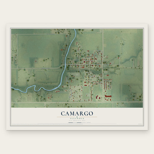 Camargo, Illinois map print, the full design