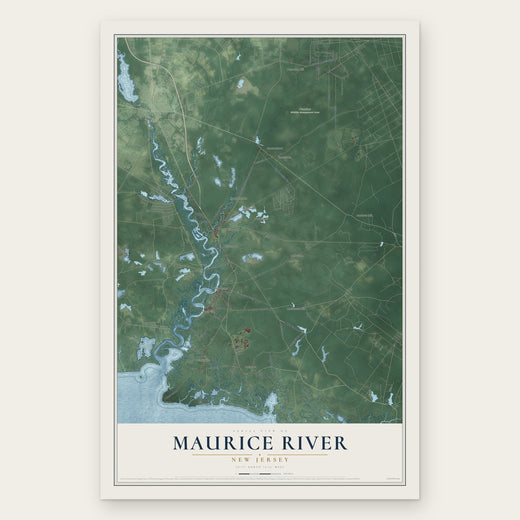 Maurice River, New Jersey map print, the full design