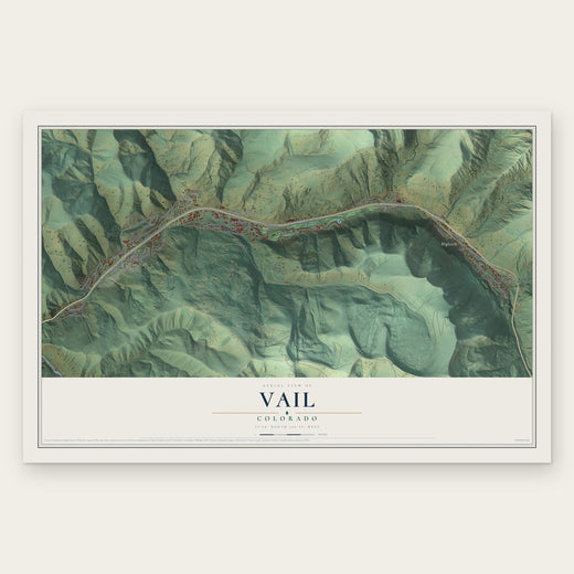 Vail, Colorado map print, the full design