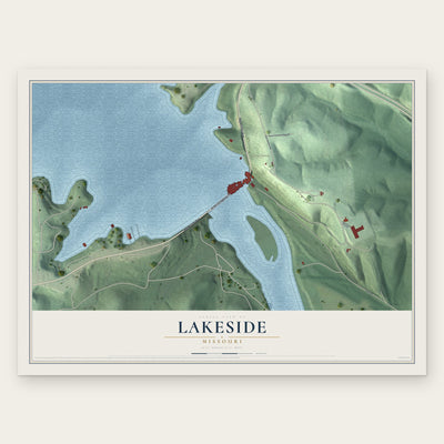 Lakeside, Missouri map print, the full design