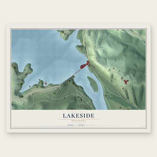 Lakeside, Missouri map print, the full design