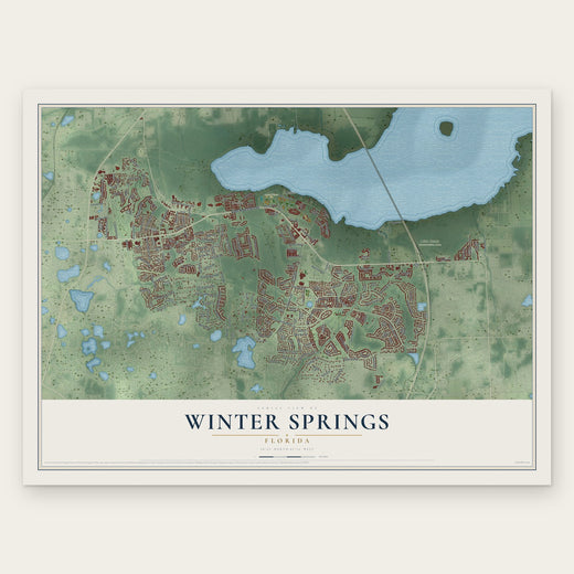 Winter Springs, Florida map print, the full design
