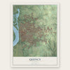 Quincy, Illinois map print, the full design