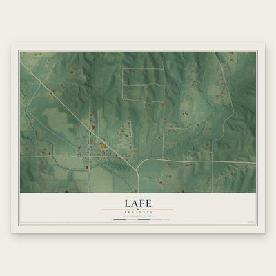 Lafe, Arkansas map print, the full design