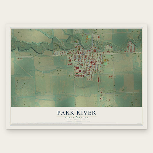 Park River, North Dakota map print, the full design