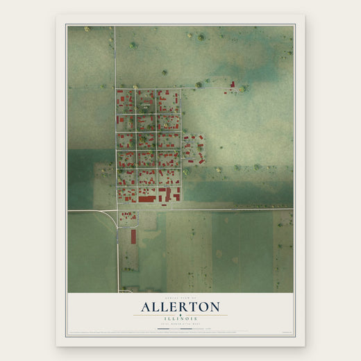 Allerton, Illinois map print, the full design
