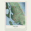 Orchid, Florida map print, the full design