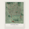 Center Hill, Georgia map print, the full design