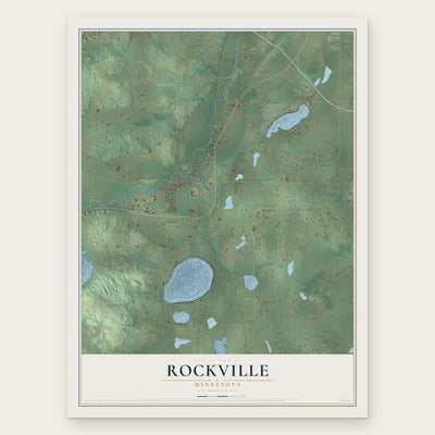 Rockville, Minnesota map print, the full design