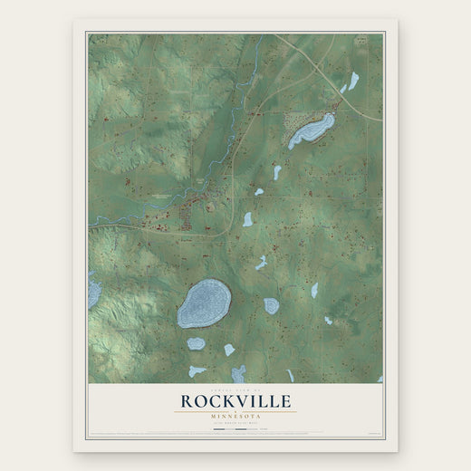 Rockville, Minnesota map print, the full design
