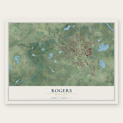 Rogers, Minnesota map print, the full design