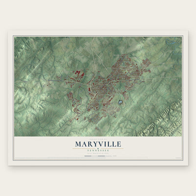 Maryville, Tennessee map print, the full design
